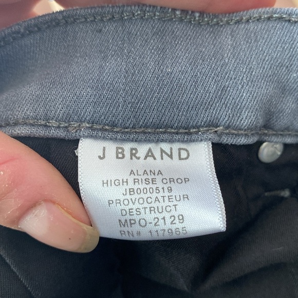 J Brand Alana Provocateur Destruct High Rise Crop Skinny Jeans Gray Size 27 - Picture 13 of 16